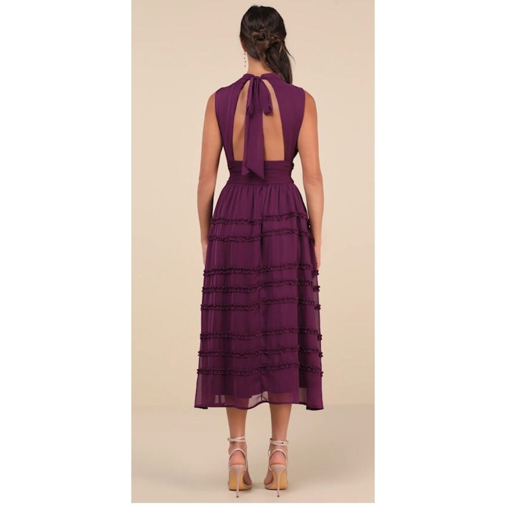 Lulu's Purple Tiered Midi Dress - Picture 10 of 10